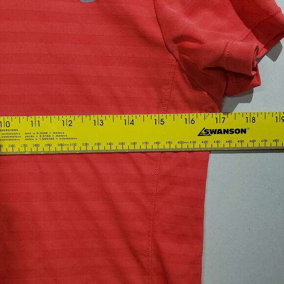 Saucony Womens RunDry Bright Pink Coral Striped Running Shirt Reflective M - Picture 8 of 9